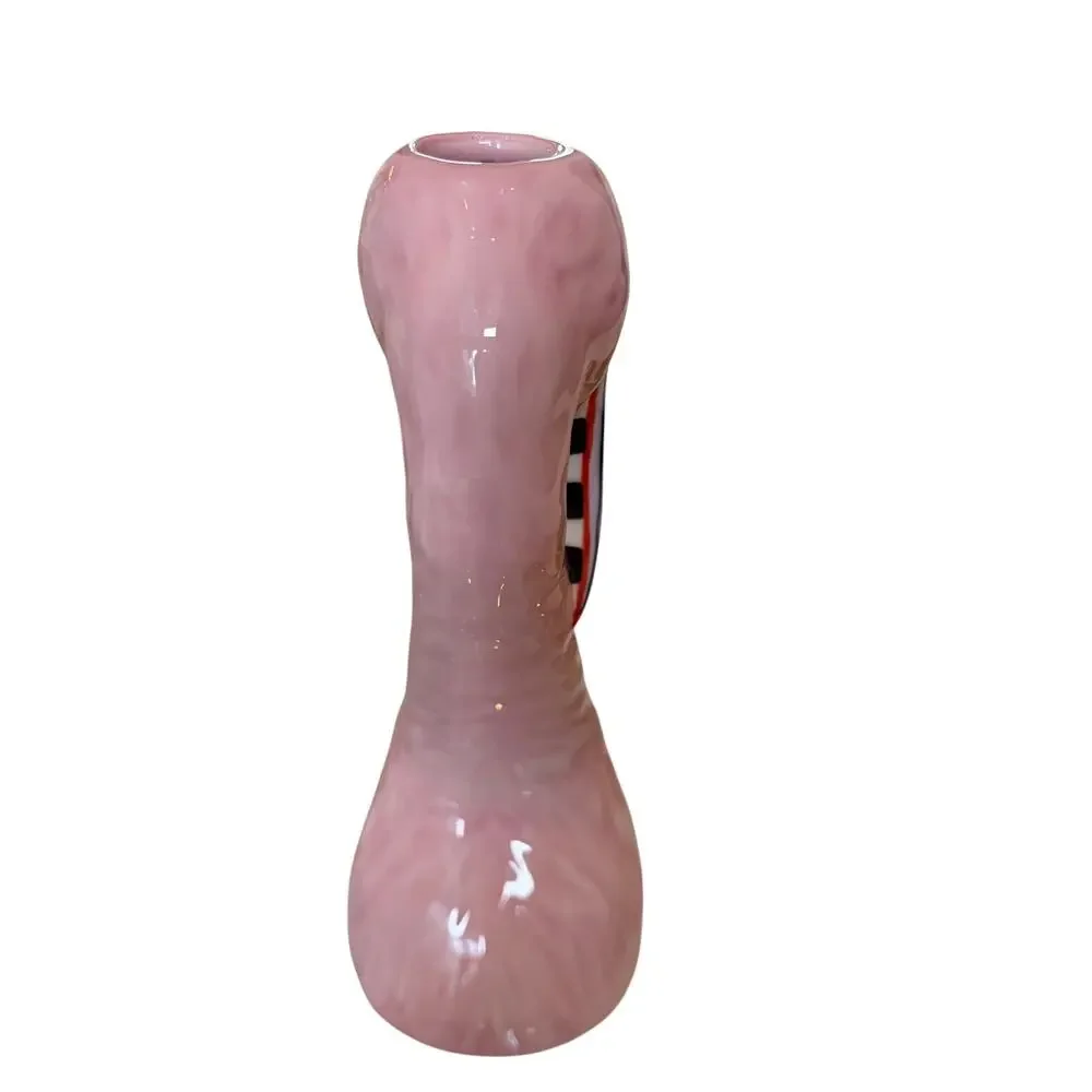 New MacKenzie-Childs Patience Brewster Flamingo Ceramic Bud Vase Chic Homeware